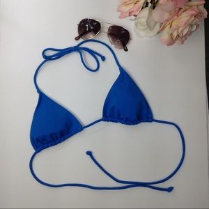 Victoria's Secret blue triangle swim suit top